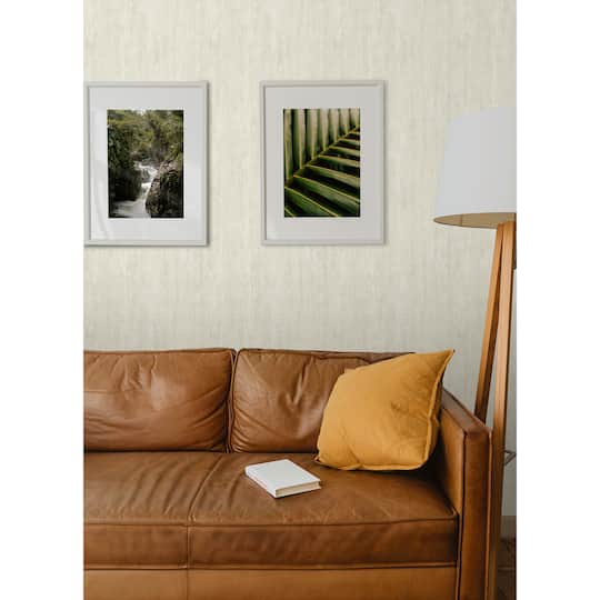 RoomMates Cream Dimensional Natural Wood Peel & Stick Wallpaper